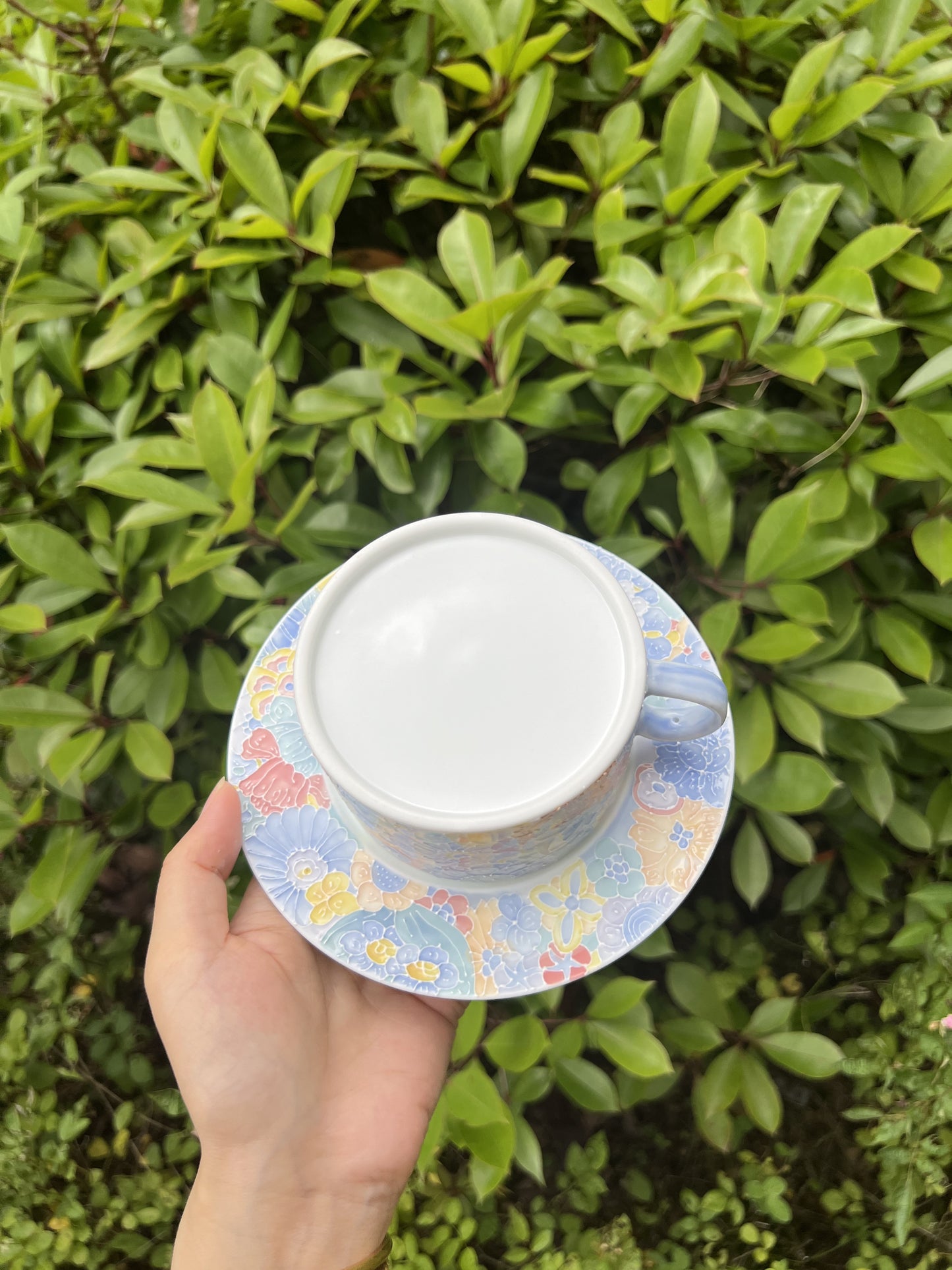 Blue wanhua coffee cup