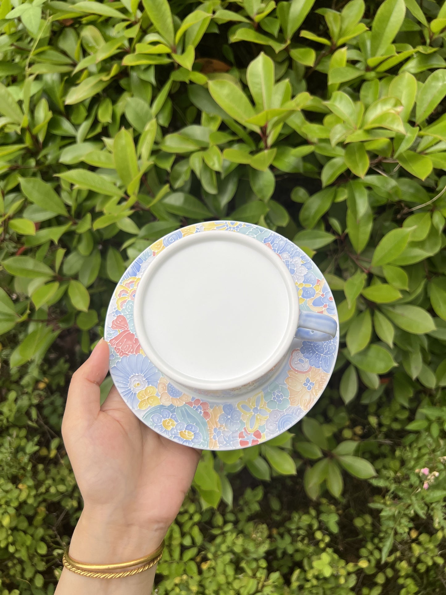 Blue wanhua coffee cup