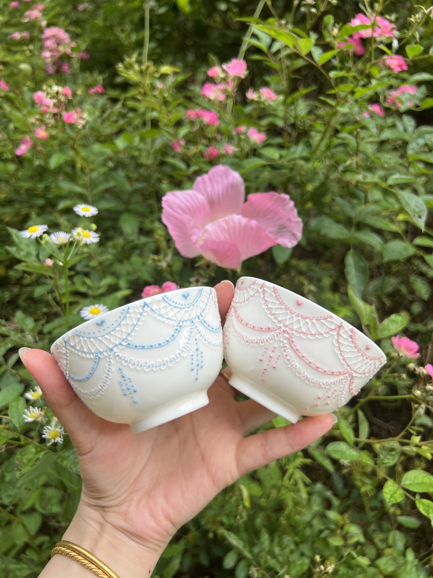 Pearl curtain teacup