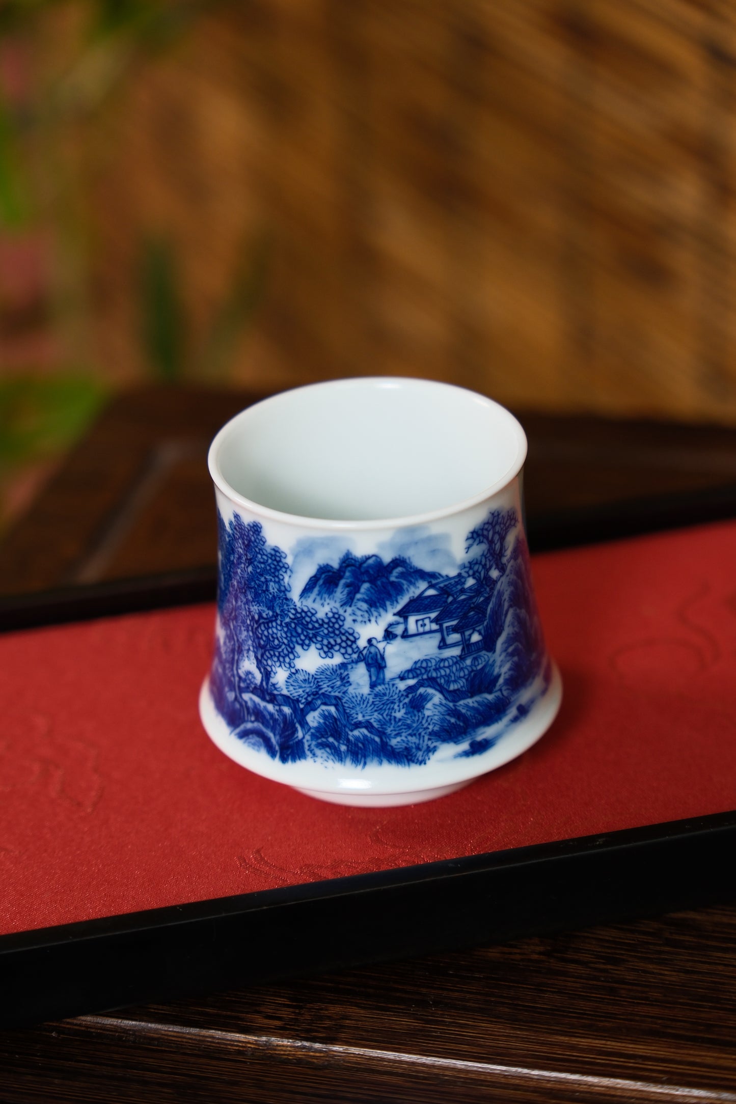 blue and white landscape painting