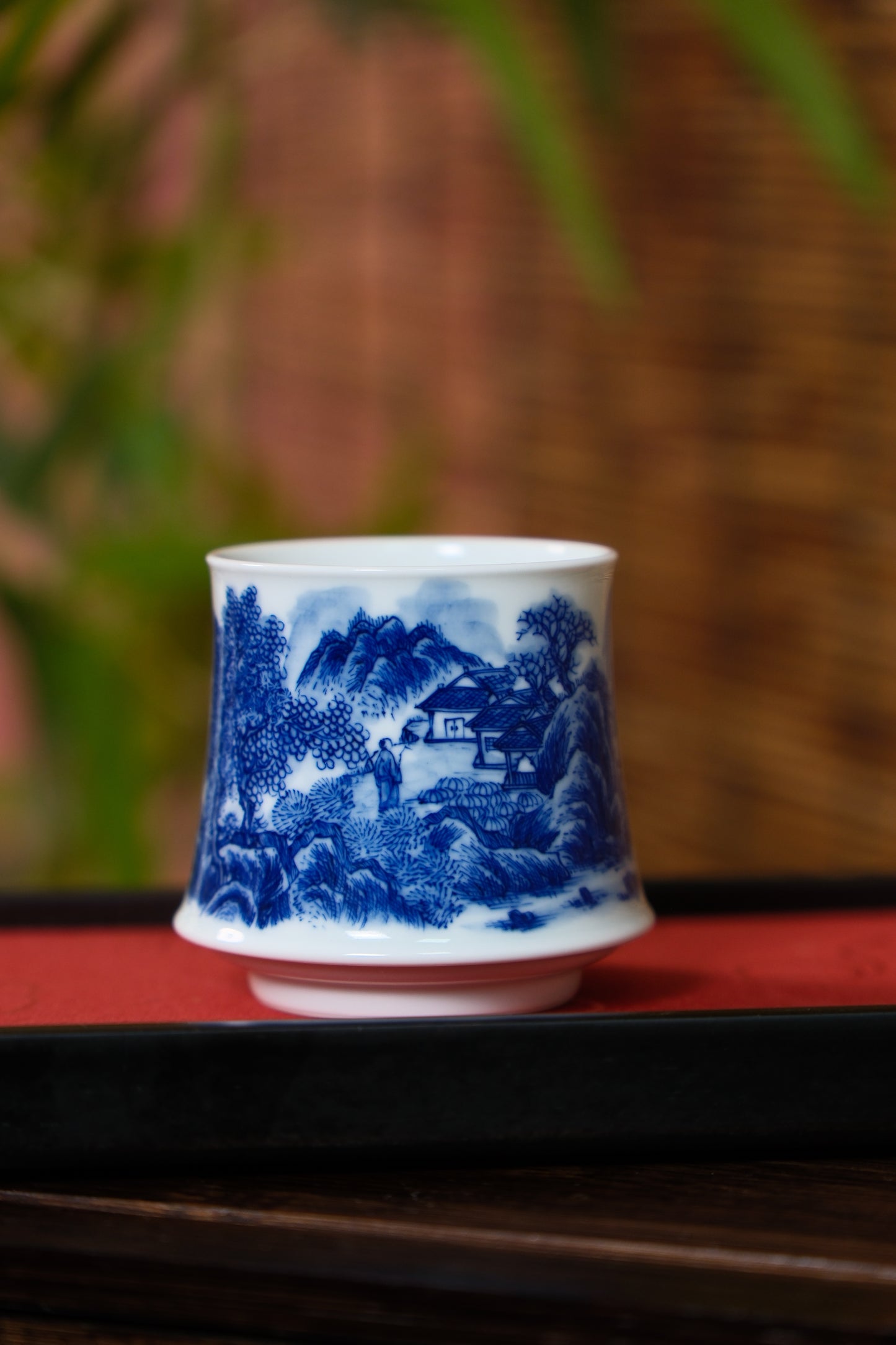 blue and white landscape painting