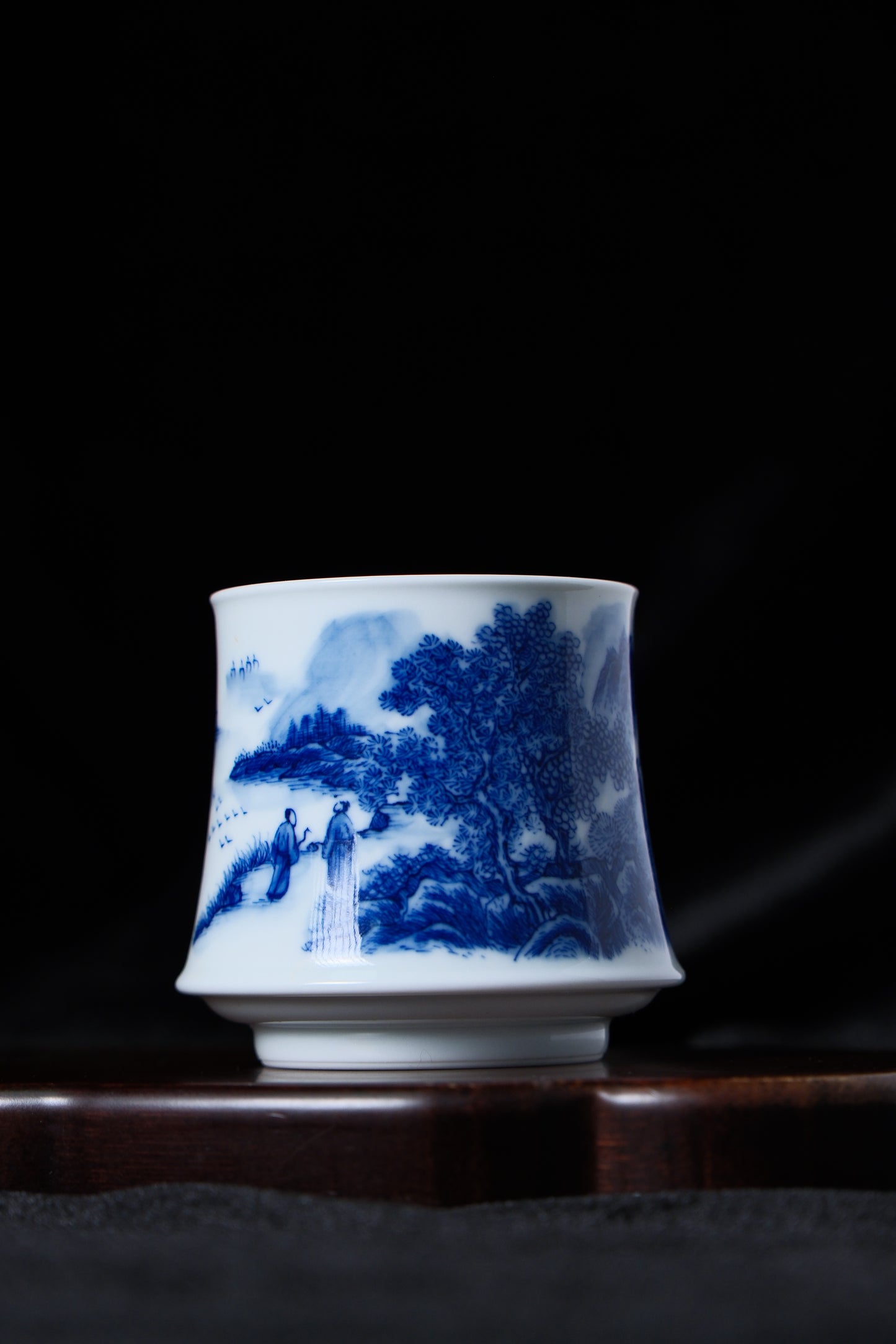blue and white landscape painting