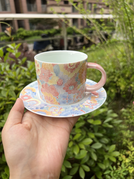 Pink coffee cup