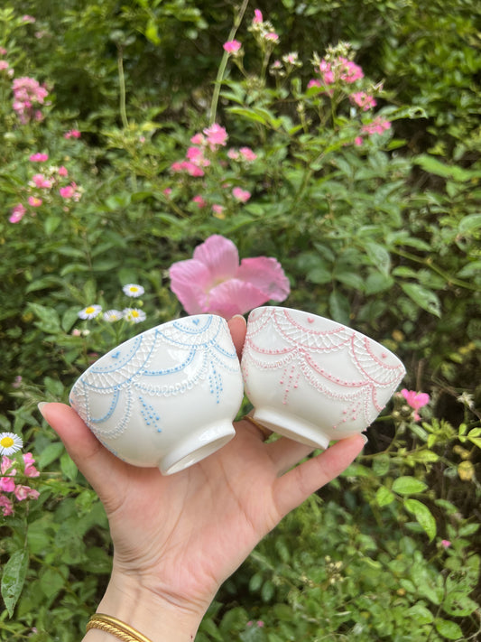 Pearl curtain teacup