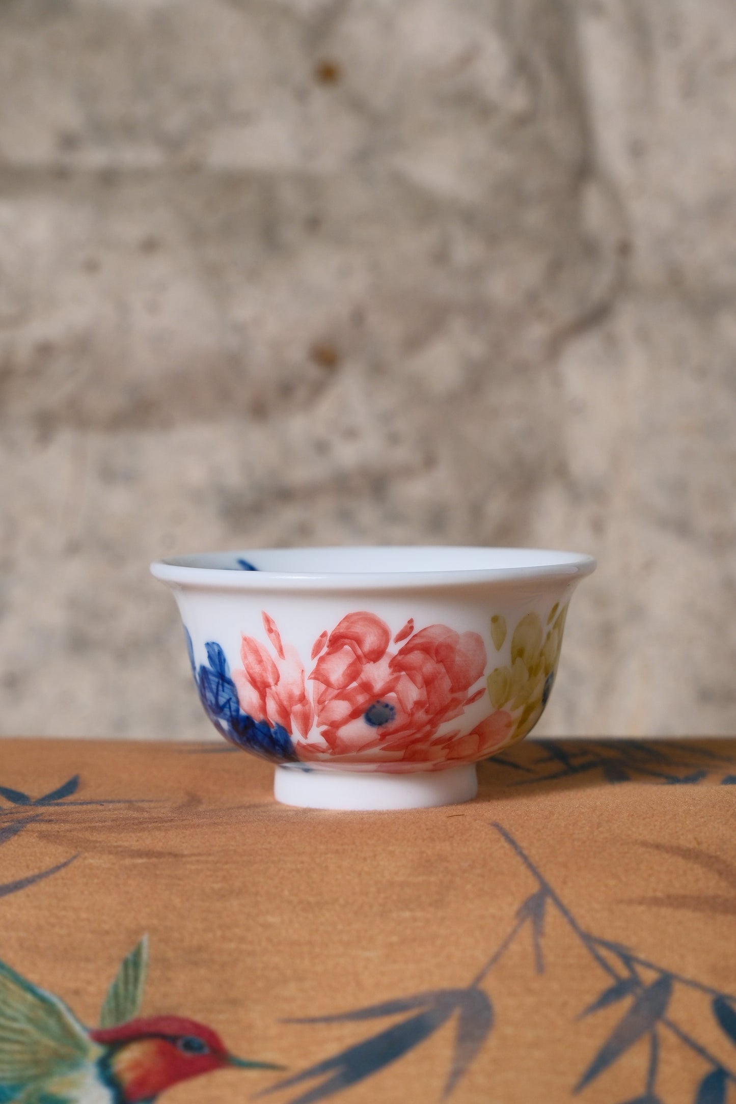 Cyanotype Peony Cup from China