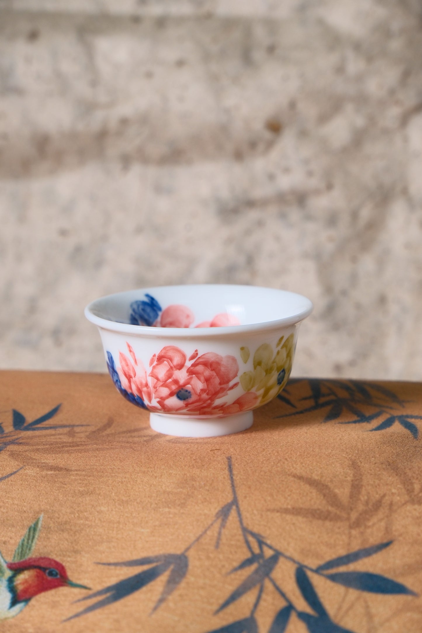 Cyanotype Peony Cup from China