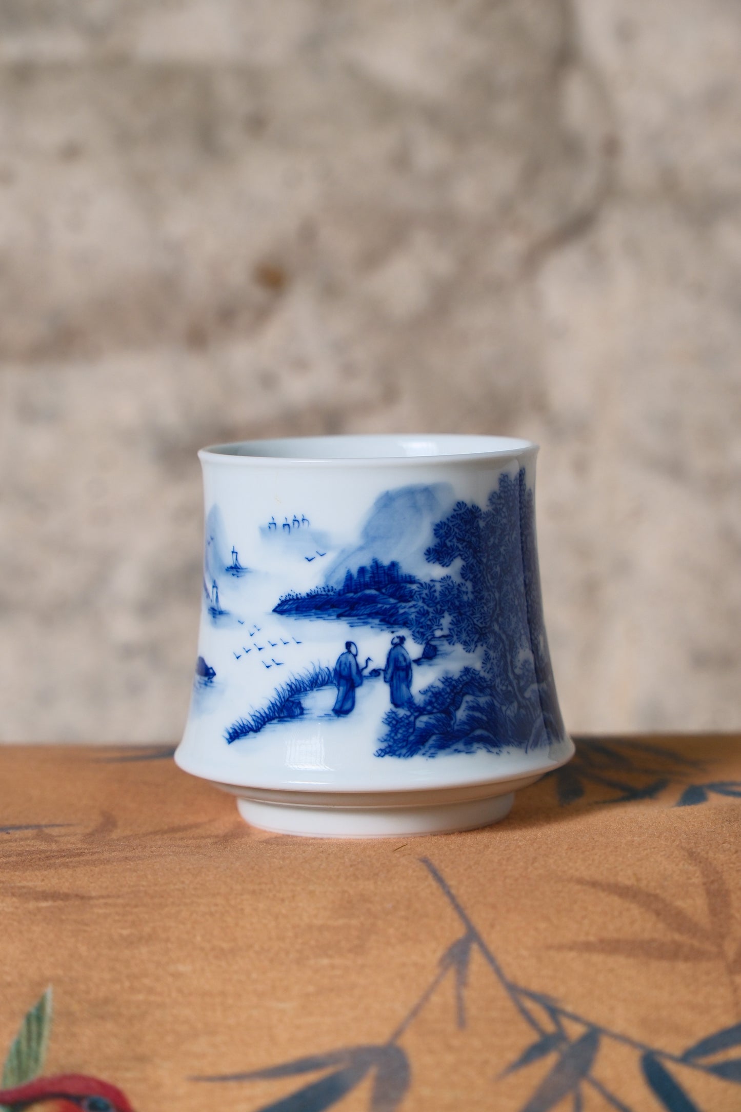 blue and white landscape painting