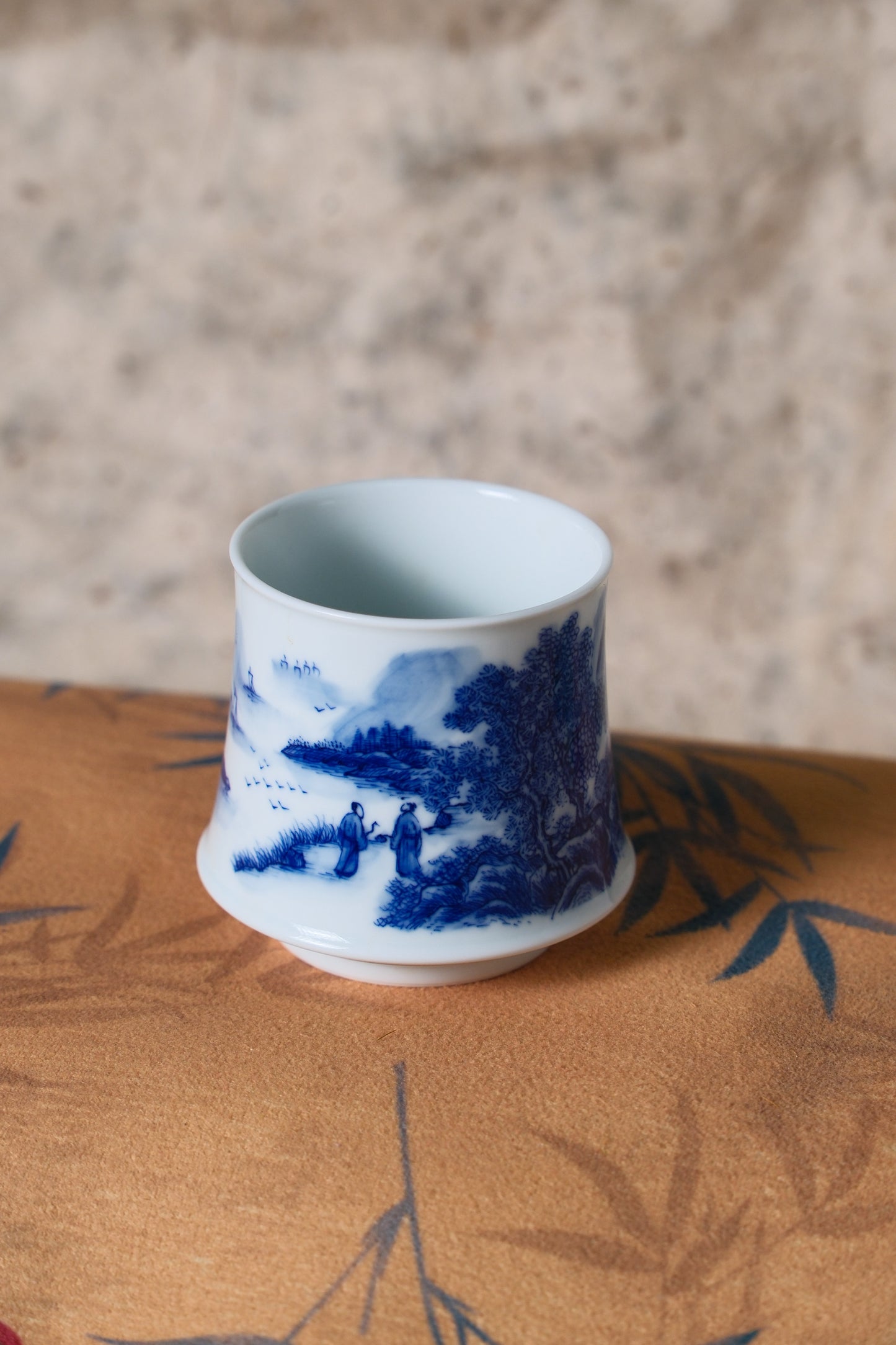 blue and white landscape painting