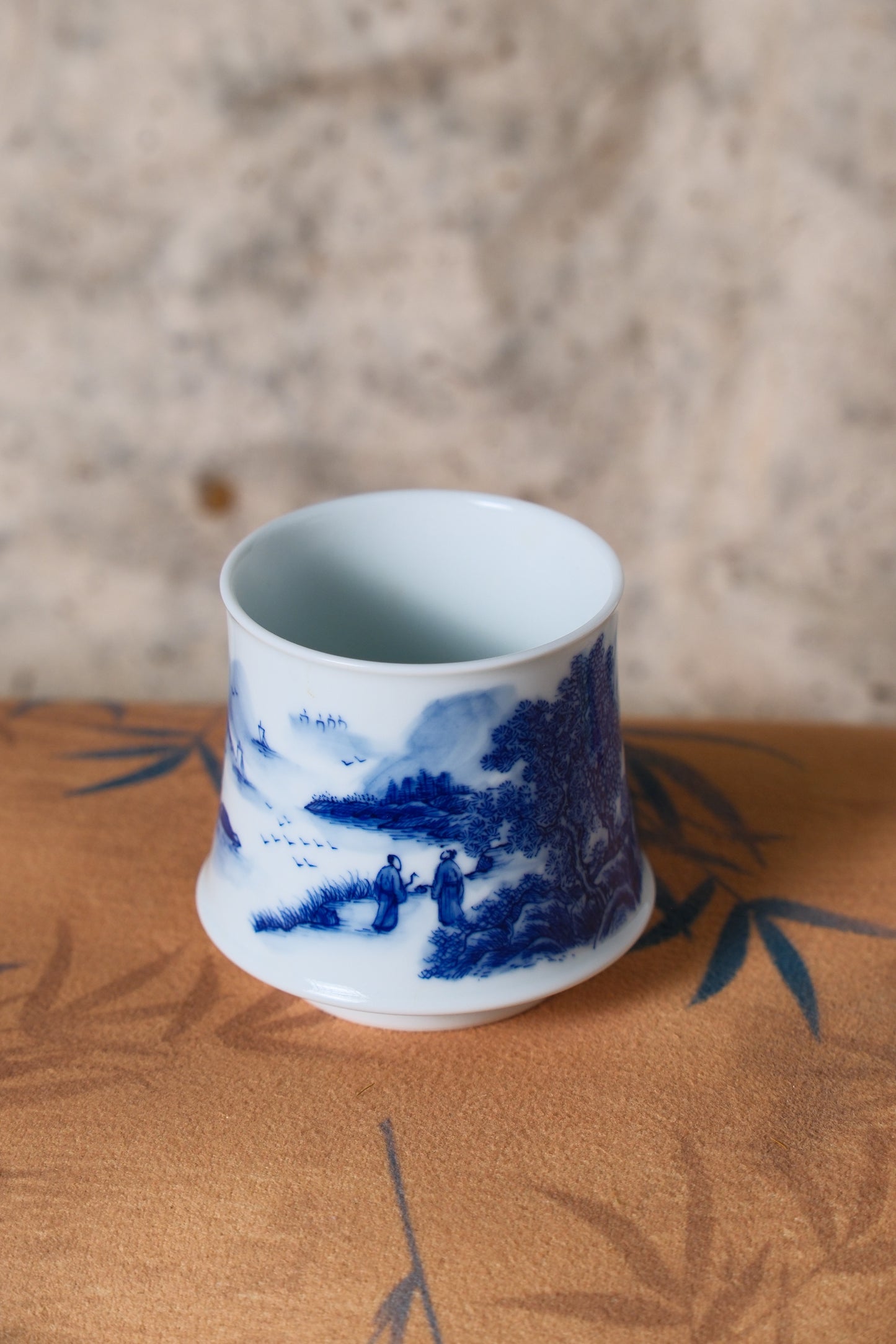 blue and white landscape painting