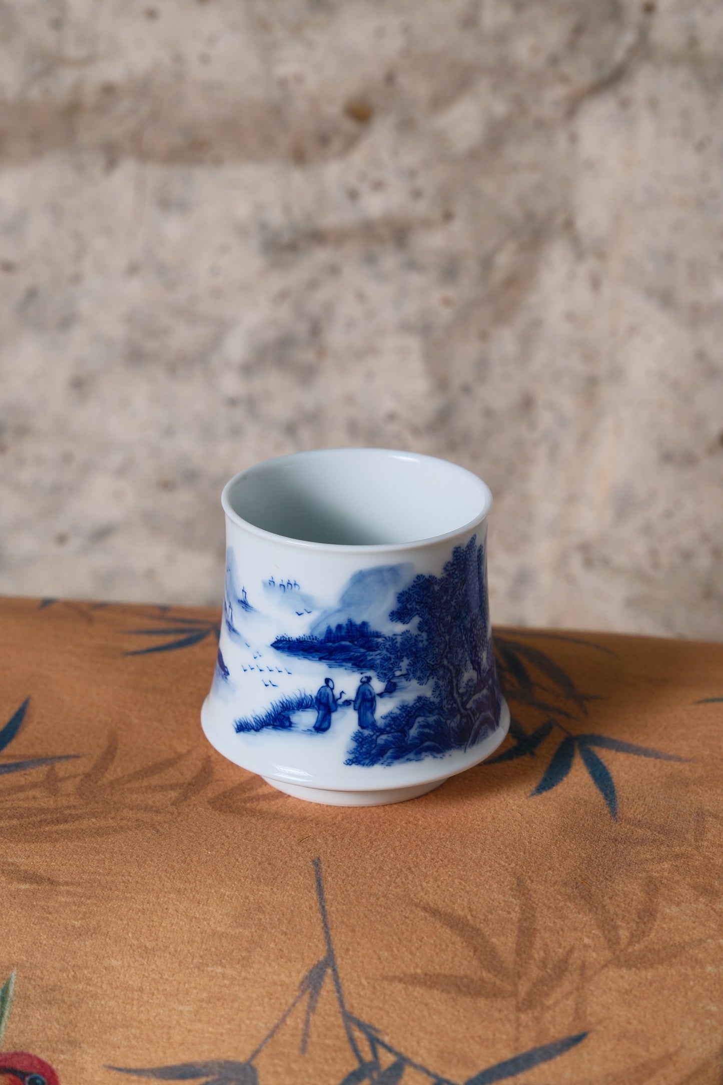 blue and white landscape painting